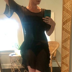 Chic sheer vintage goth flapper dress!